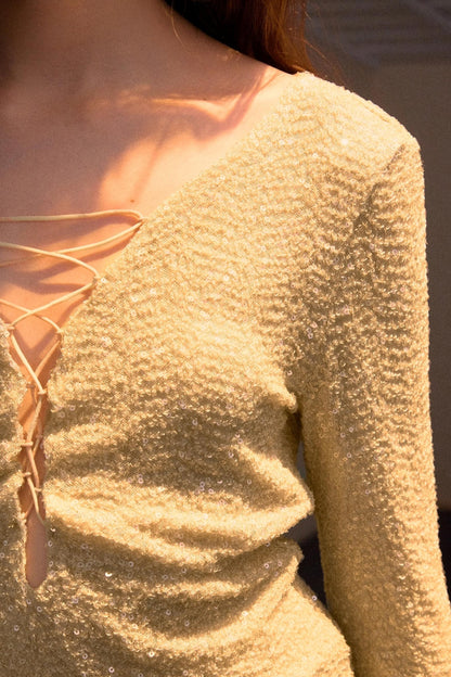 Sequin Scoop Neck Top