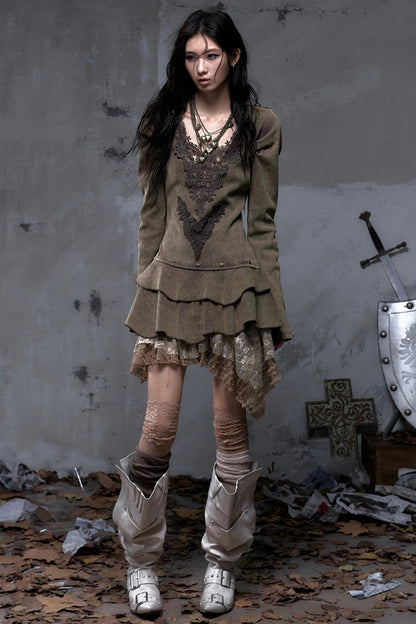 Palace Deep V-Neck Knitted Dress