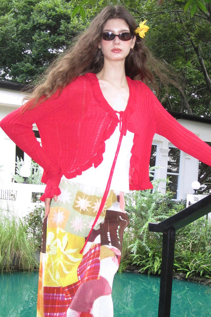 Sunset Tide Line Pleated Skirt