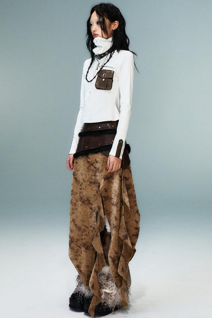 Punk High Neck Slim Knit Base Top