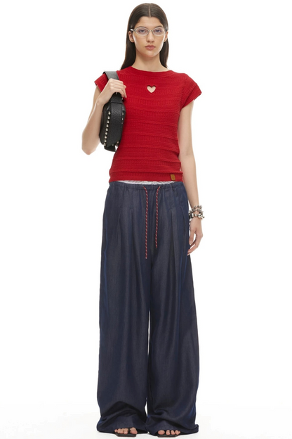Heartbeat Linen Flutter Sleeve Top