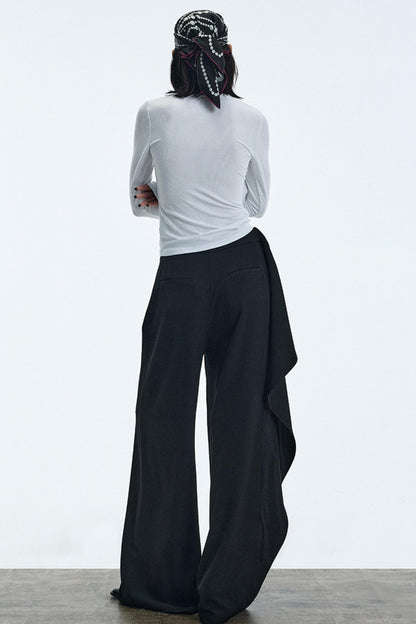 Asymmetrical Black Winter Pants