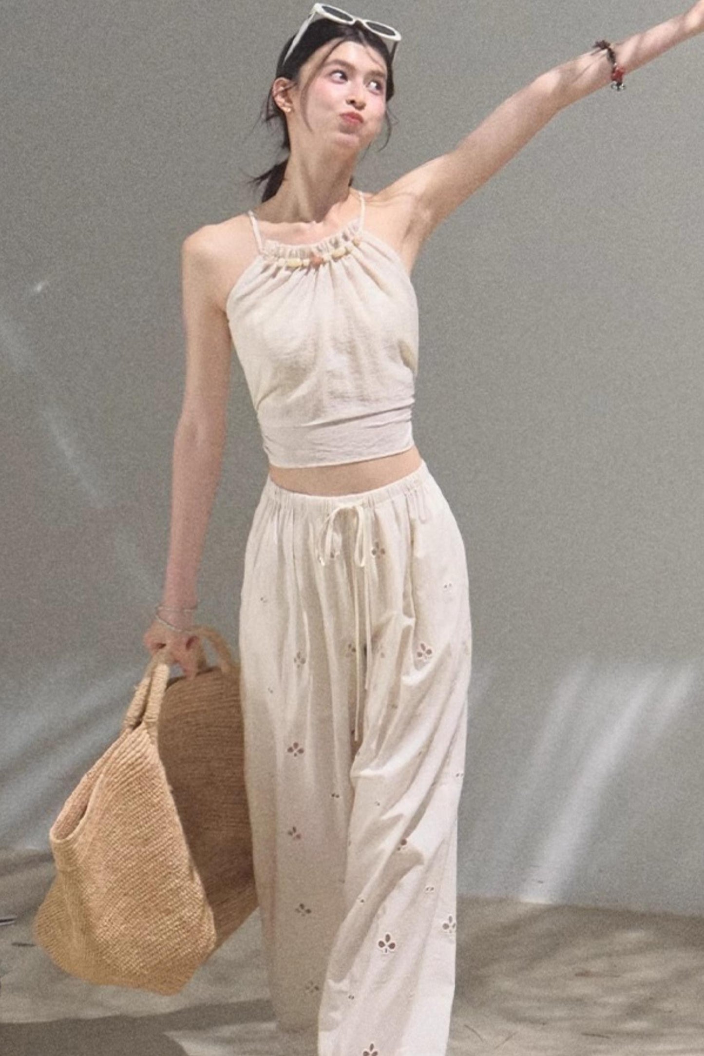 Floral Lace-Up Camisole