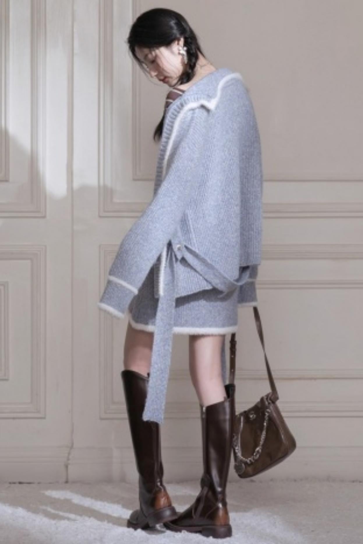 Blue Island Floral Wool Suit Set-up