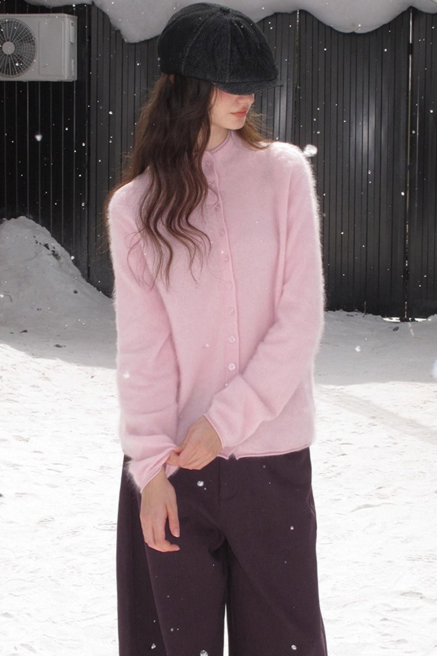 Elf White Wool Cashmere Cardigan Set-Up