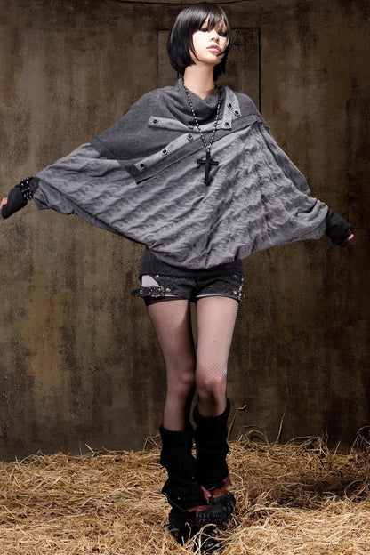 Turtleneck Batwing Sleeve Knit Top
