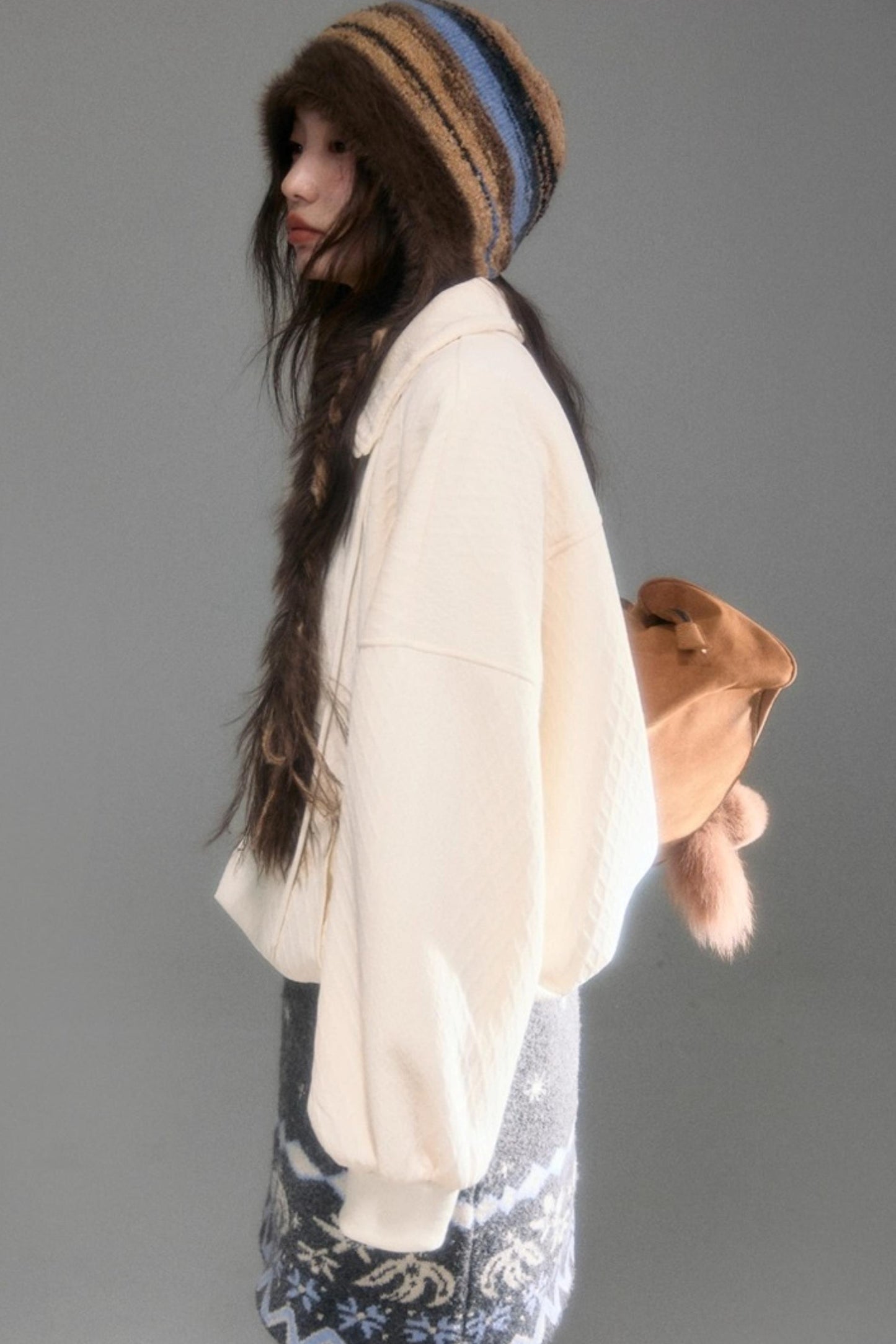 Moroccan Quilted Texture Sweatshirt Skirt Set-Up