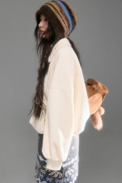 Moroccan Quilted Texture Sweatshirt Skirt Set-Up