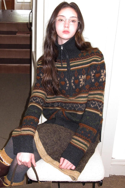 Fireplace Night Wool Sweater Set-Up