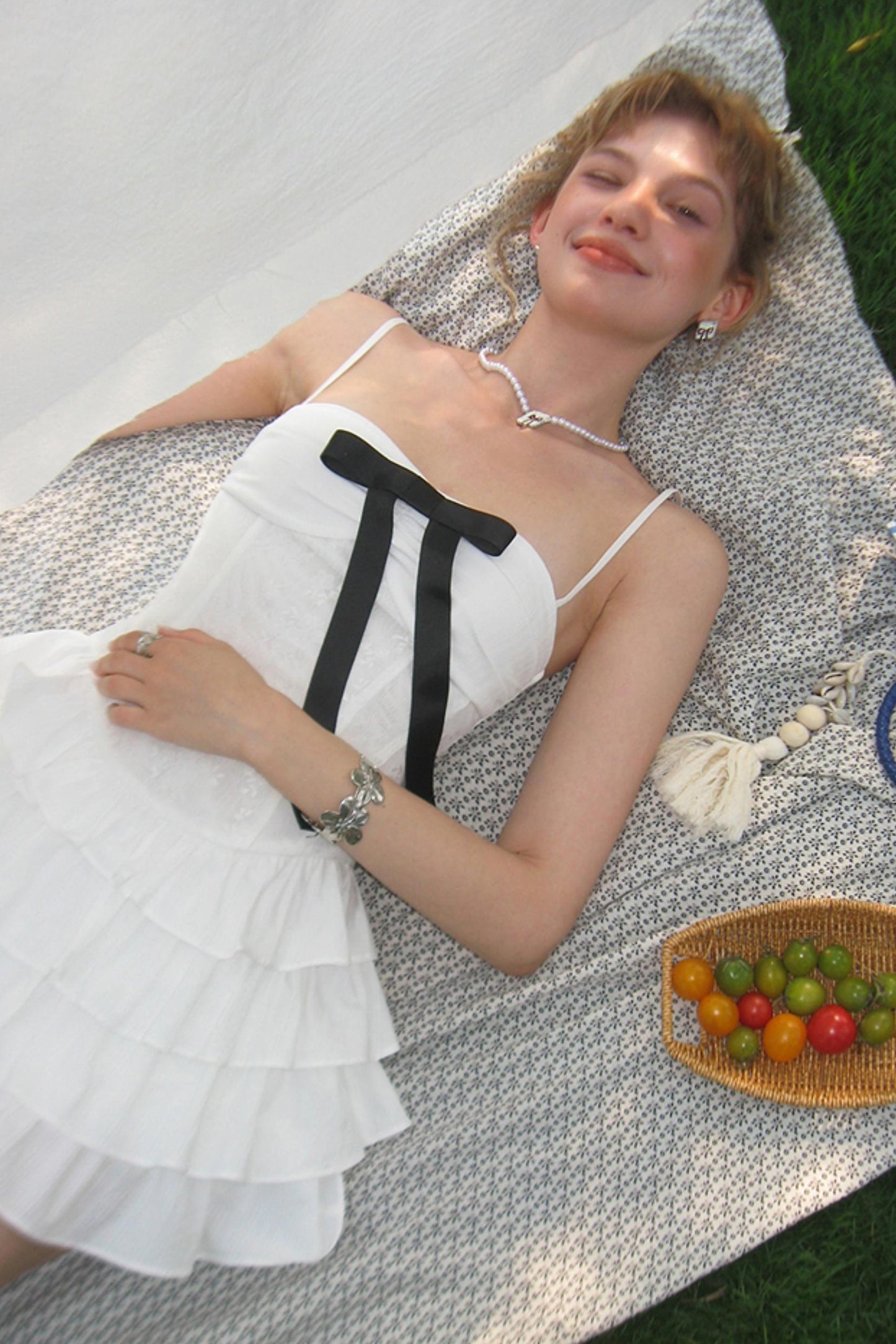 Seine White Lace A-Line Slip Dress