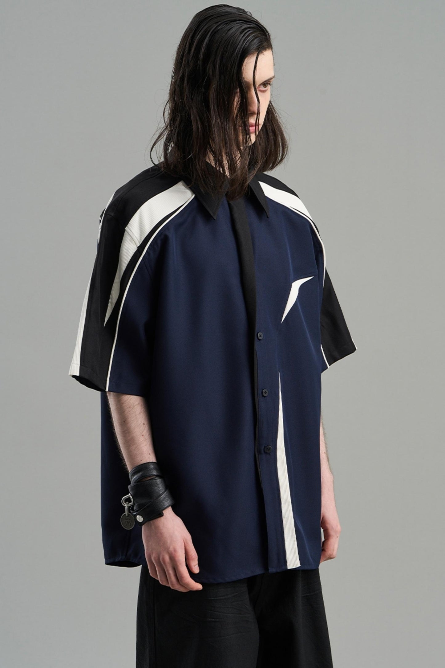 Asymmetric Color Shirt