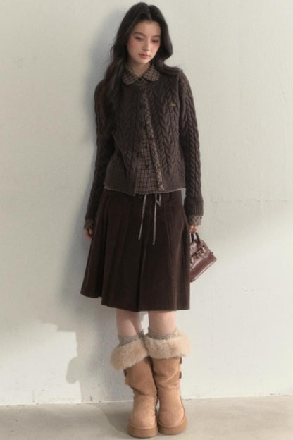 Fake Two Piece Woolen Knit Sweater