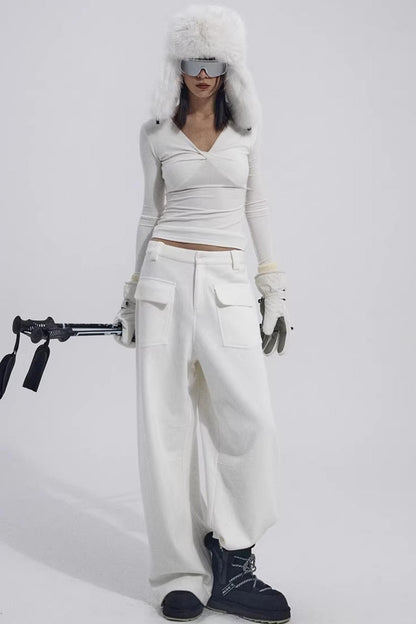 Chest Twist Pleated Winter Top