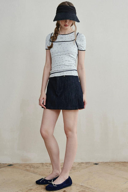 Retro Denim A-Line Skirt