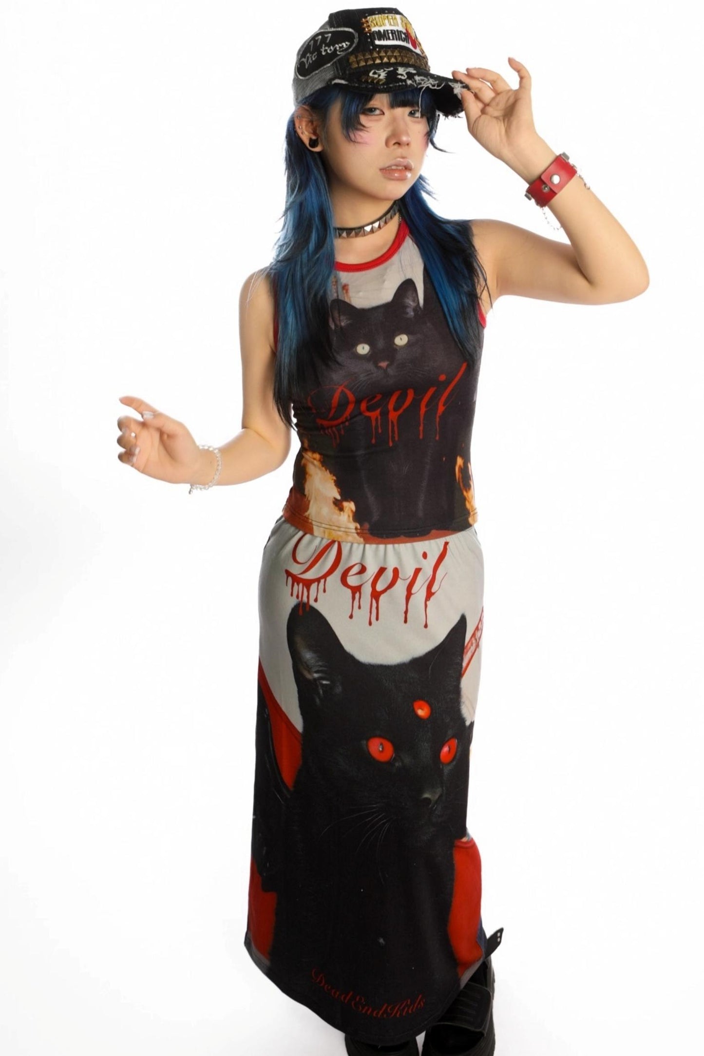 Reversible Print Stretch Casual Maxi Skirt