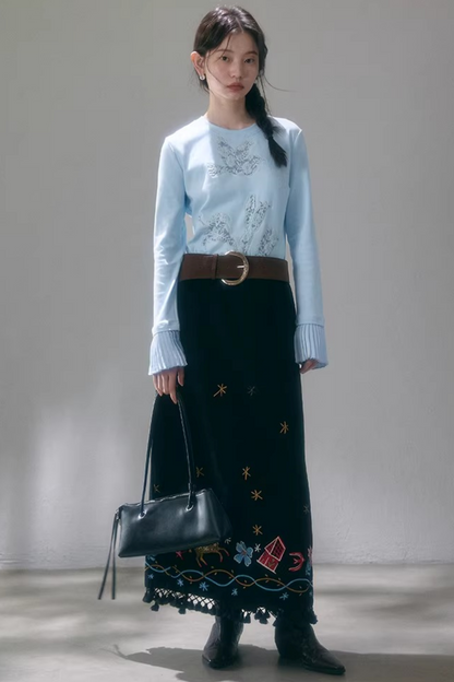 Starry Night Embroidered Vest Set-Up