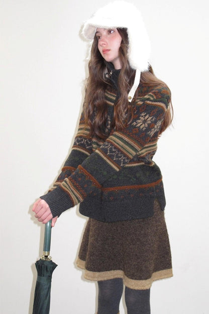 Vintage Wool Fair Isle Sweater Set-Up