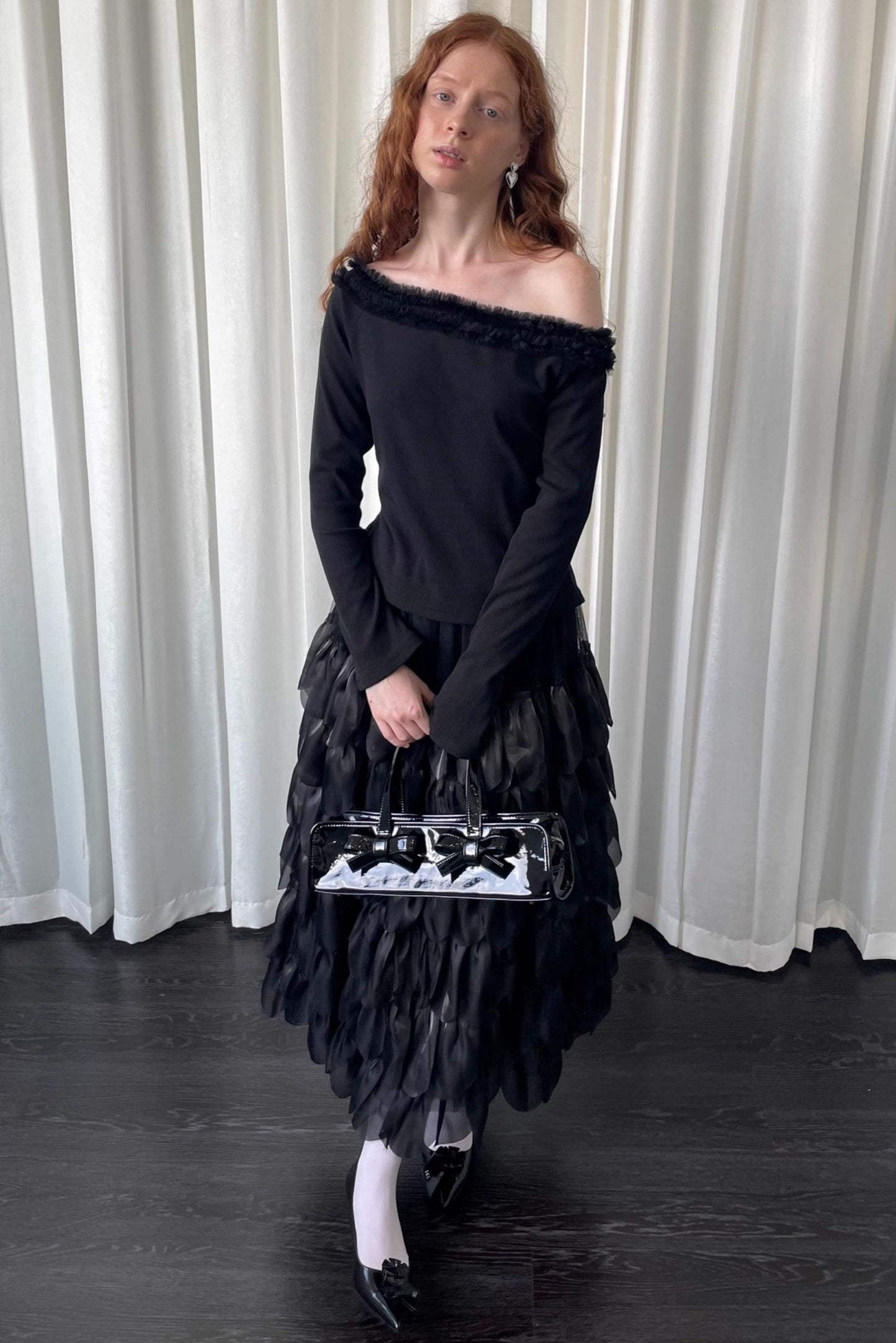 Black Lace Knitted Sweater