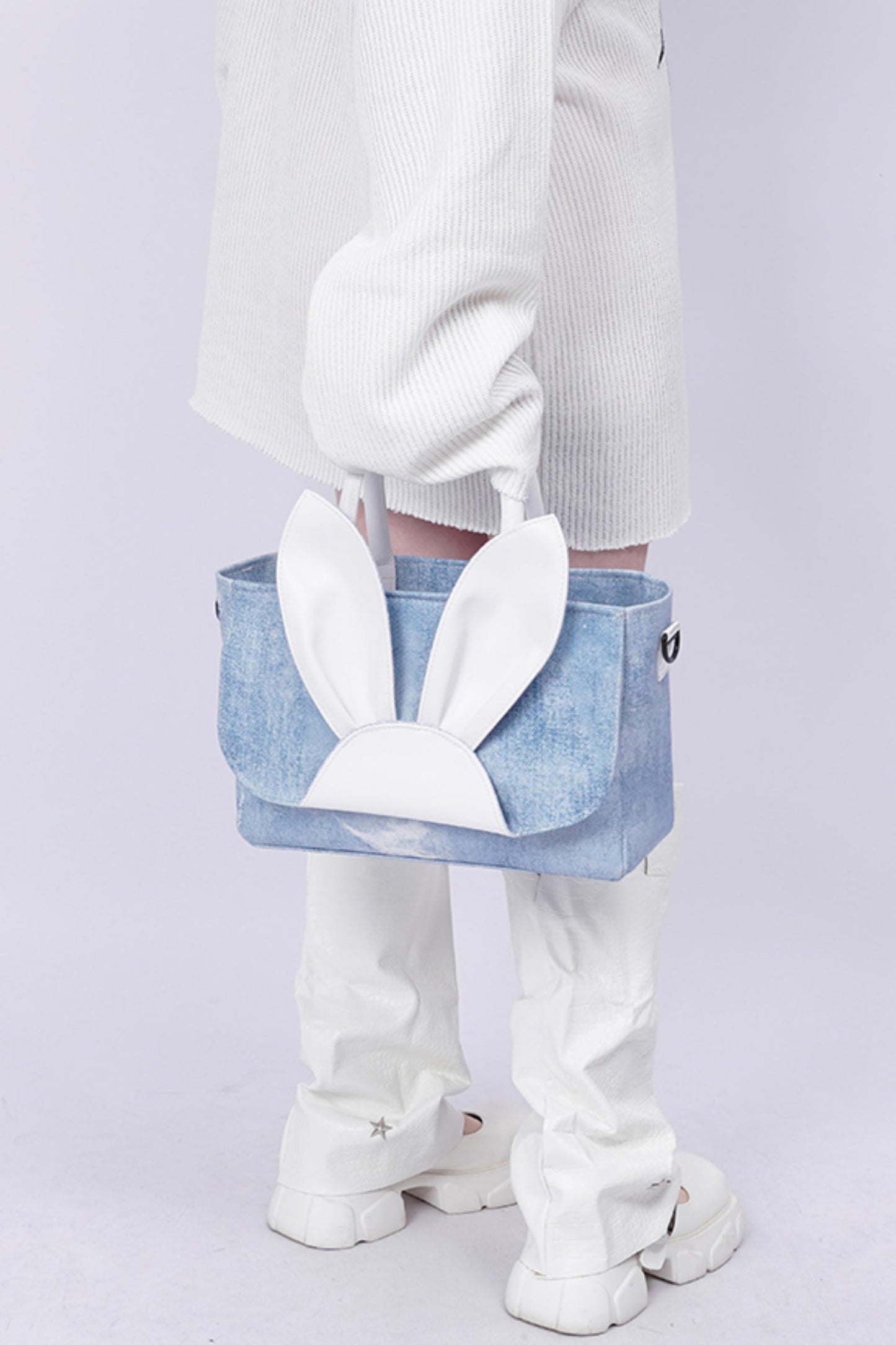 Denim Rabbit Tote Bag