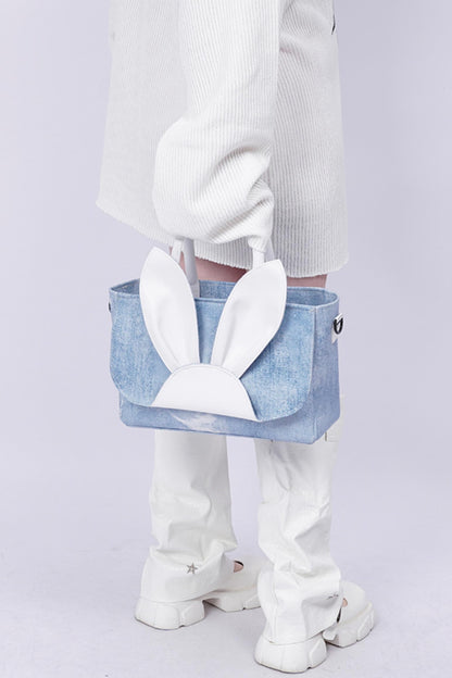 Denim Rabbit Tote Bag