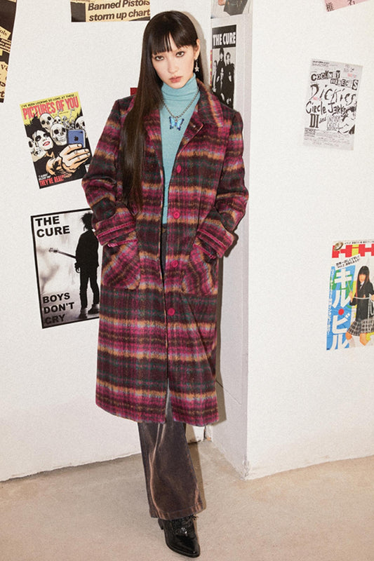 Retro Check Long Coat