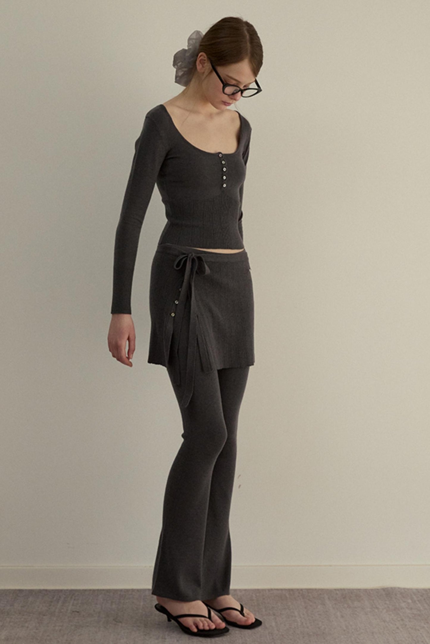 Romantic Knit Pants Set-Up