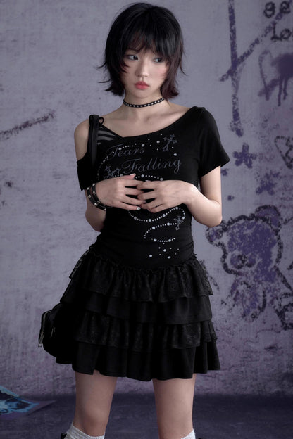 Patchwork Slash Dress