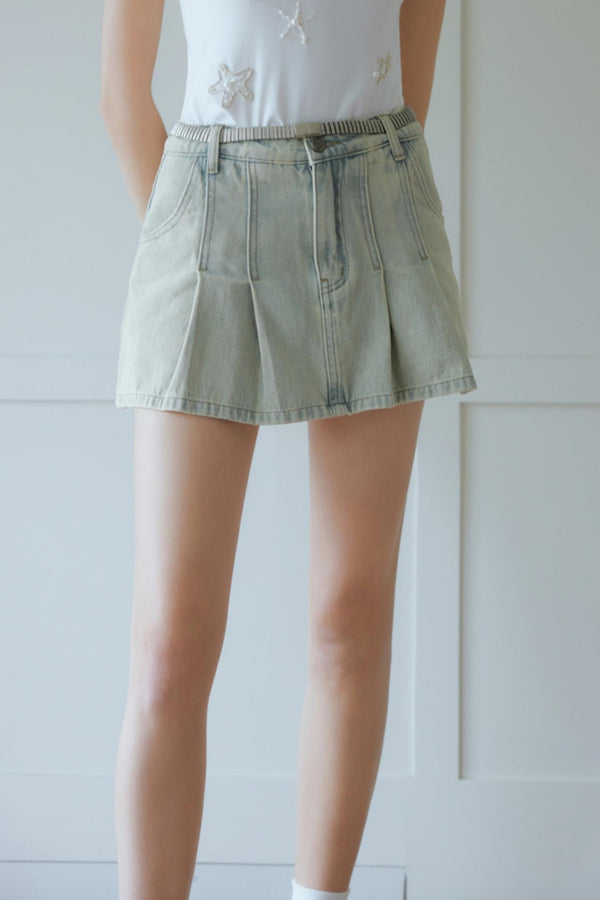 Vintage High Waist Denim Skirt