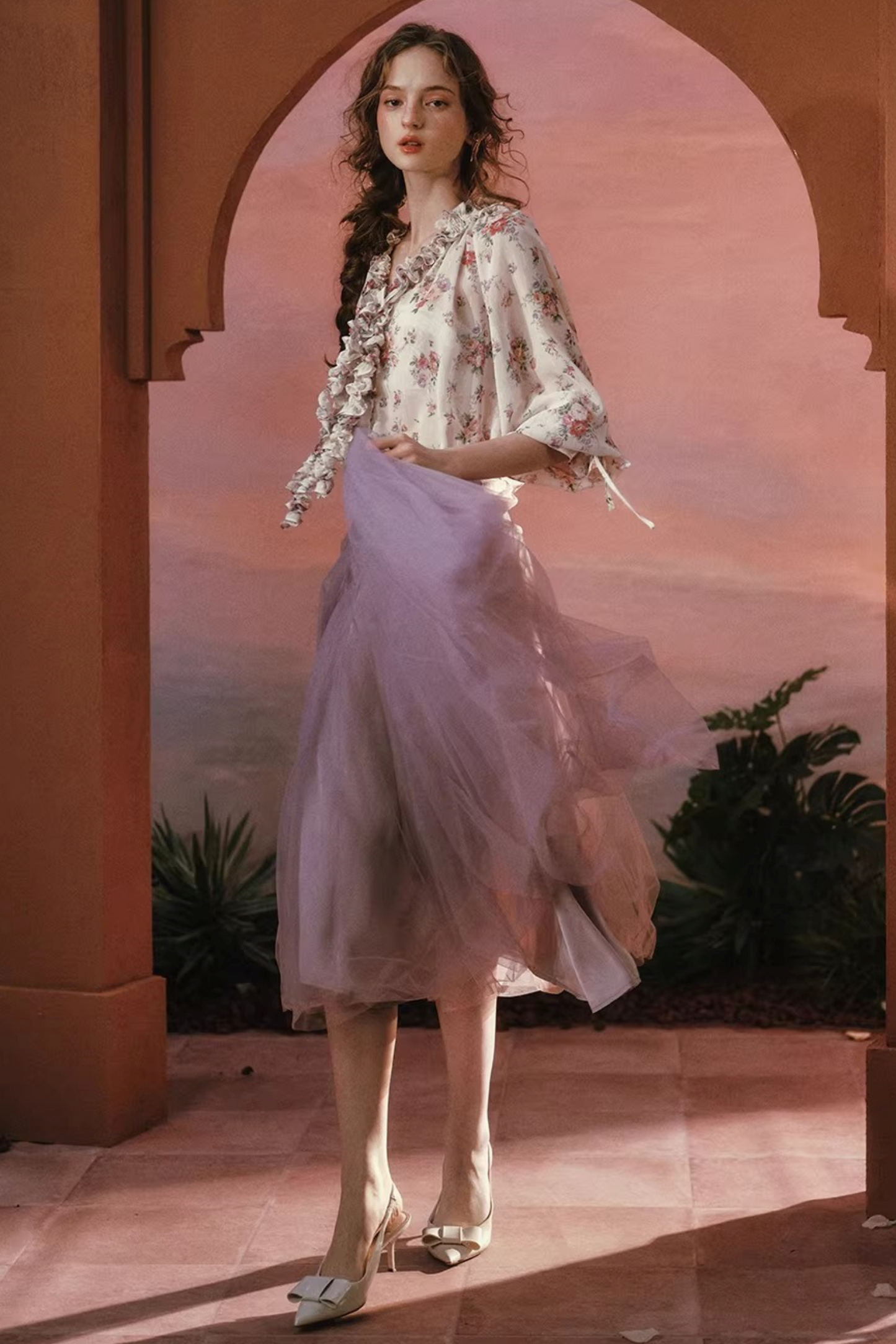 Wisteria Whisper Chiffon Blouse