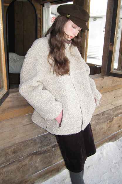 Snow Kiss Latte Plush Coat