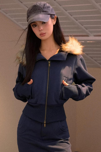 Fleece-Lined Hooded Jacket