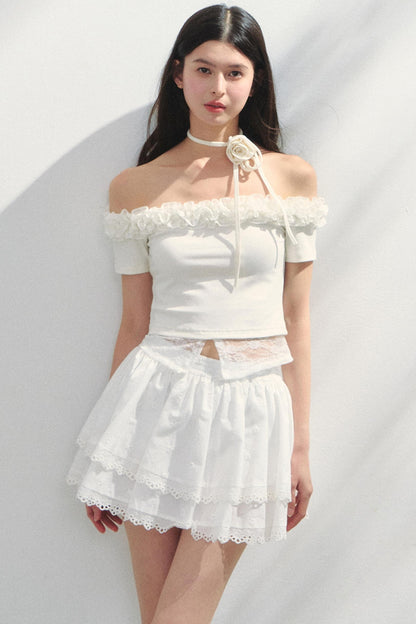 Lace Asymmetrical Top