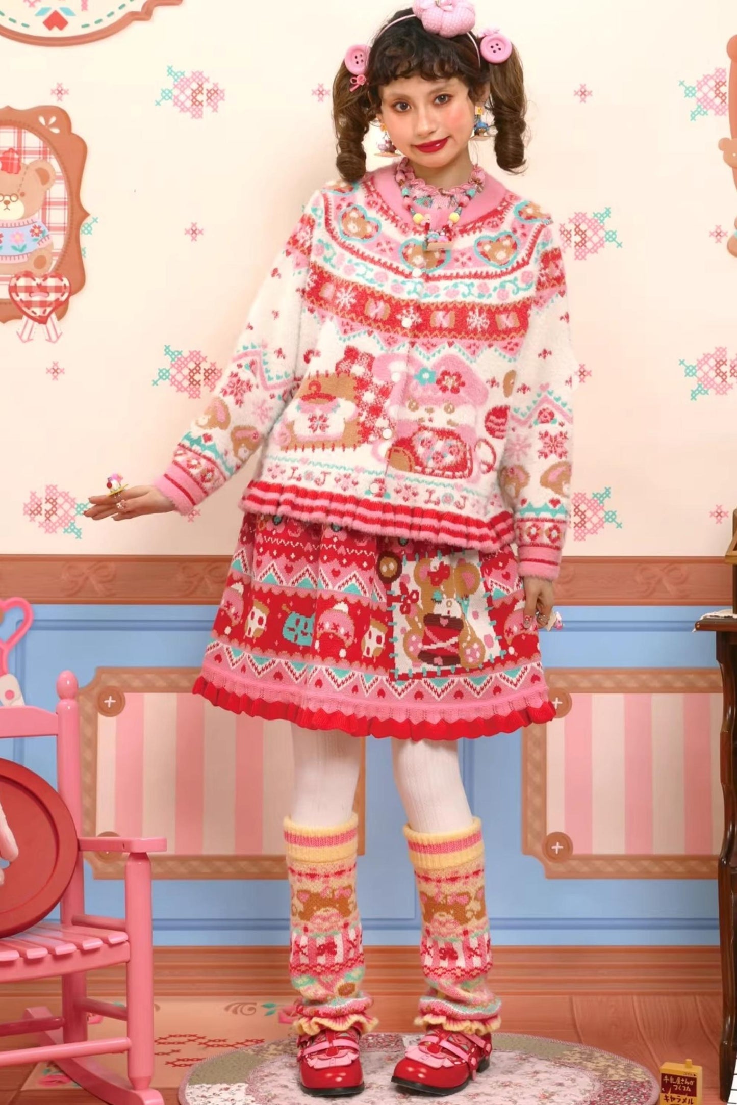 Fair Isle Knitted Lace Skirt