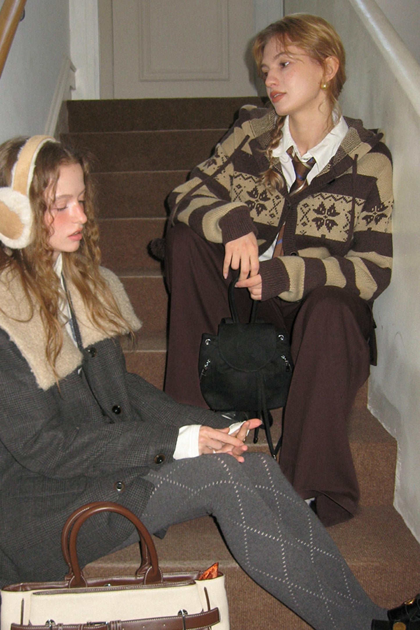 American Retro Fair Isle Wool Cardigan