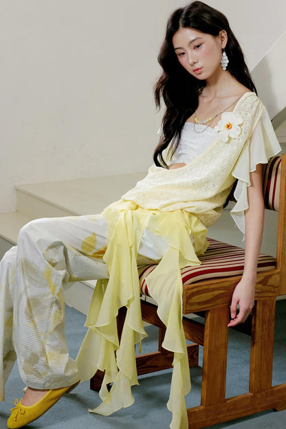 Yellow Stripe Knit Top