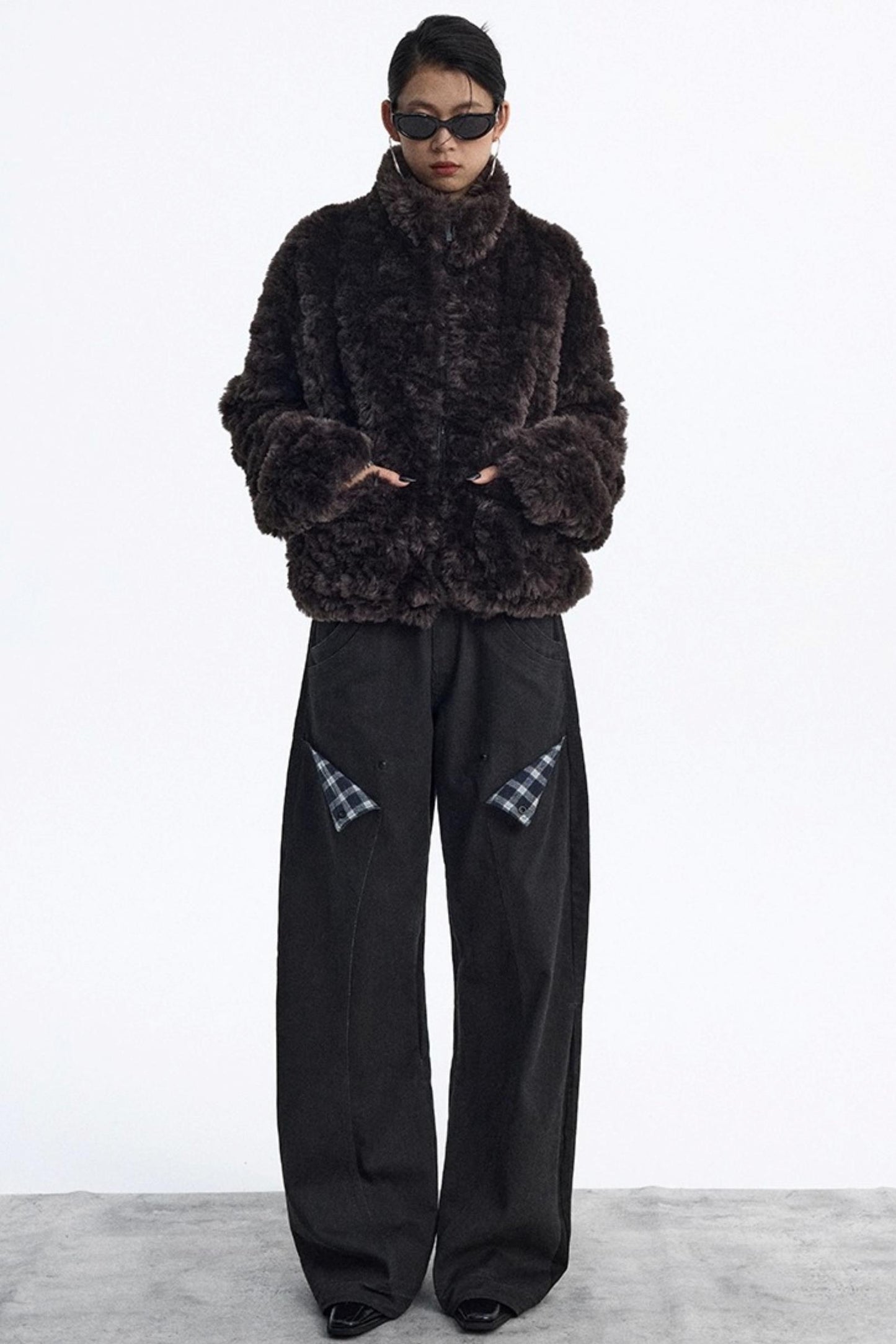 Deconstructed Matte Black Cargo Pants