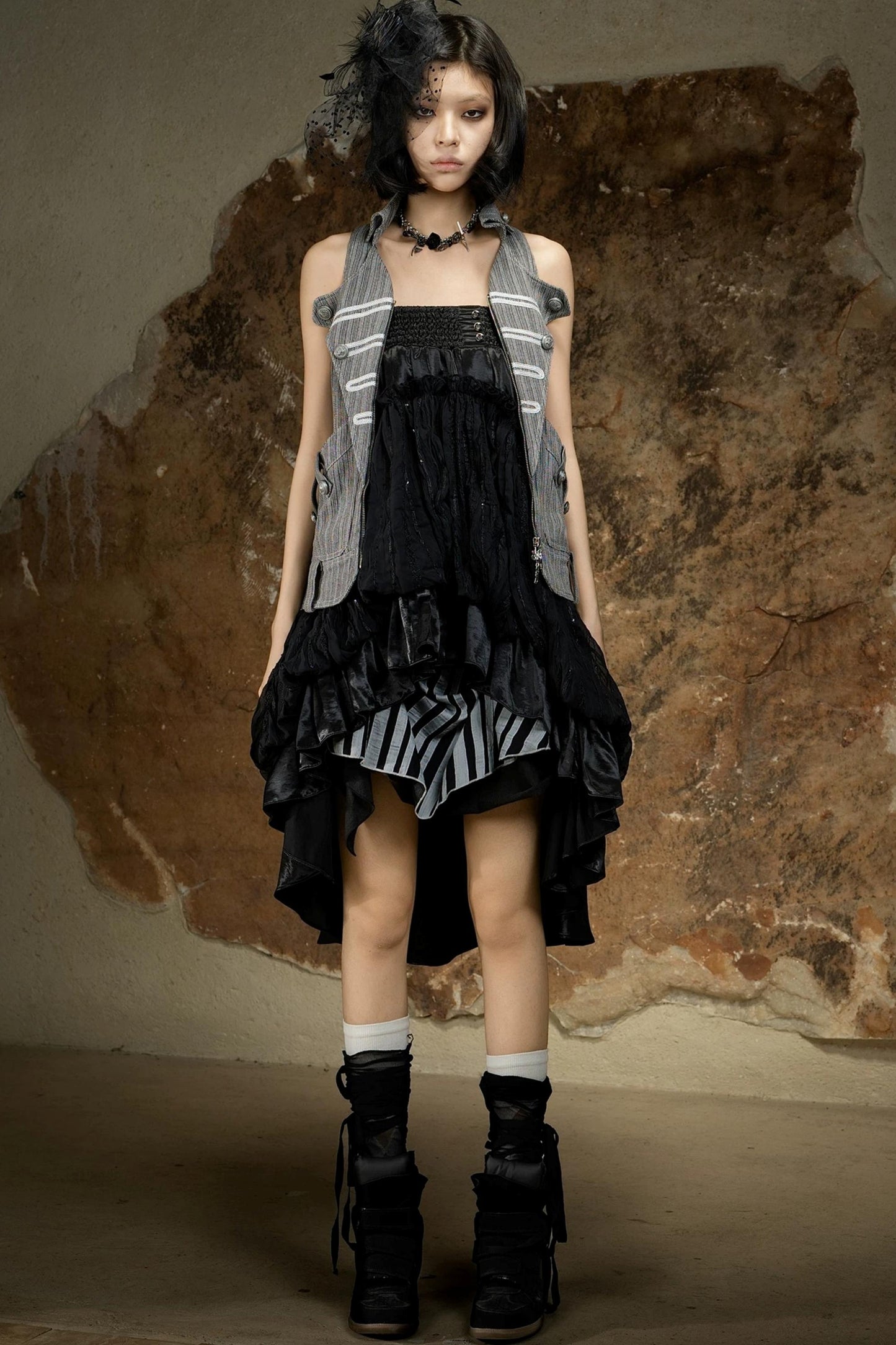 Asymmetrical Retro Tube Skirt