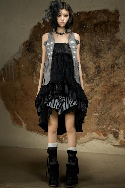 Asymmetrical Retro Tube Skirt
