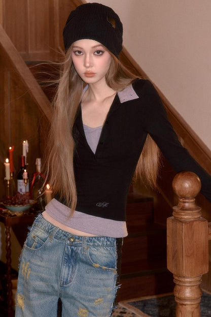 Color-Block Two-Piece T-Shirt