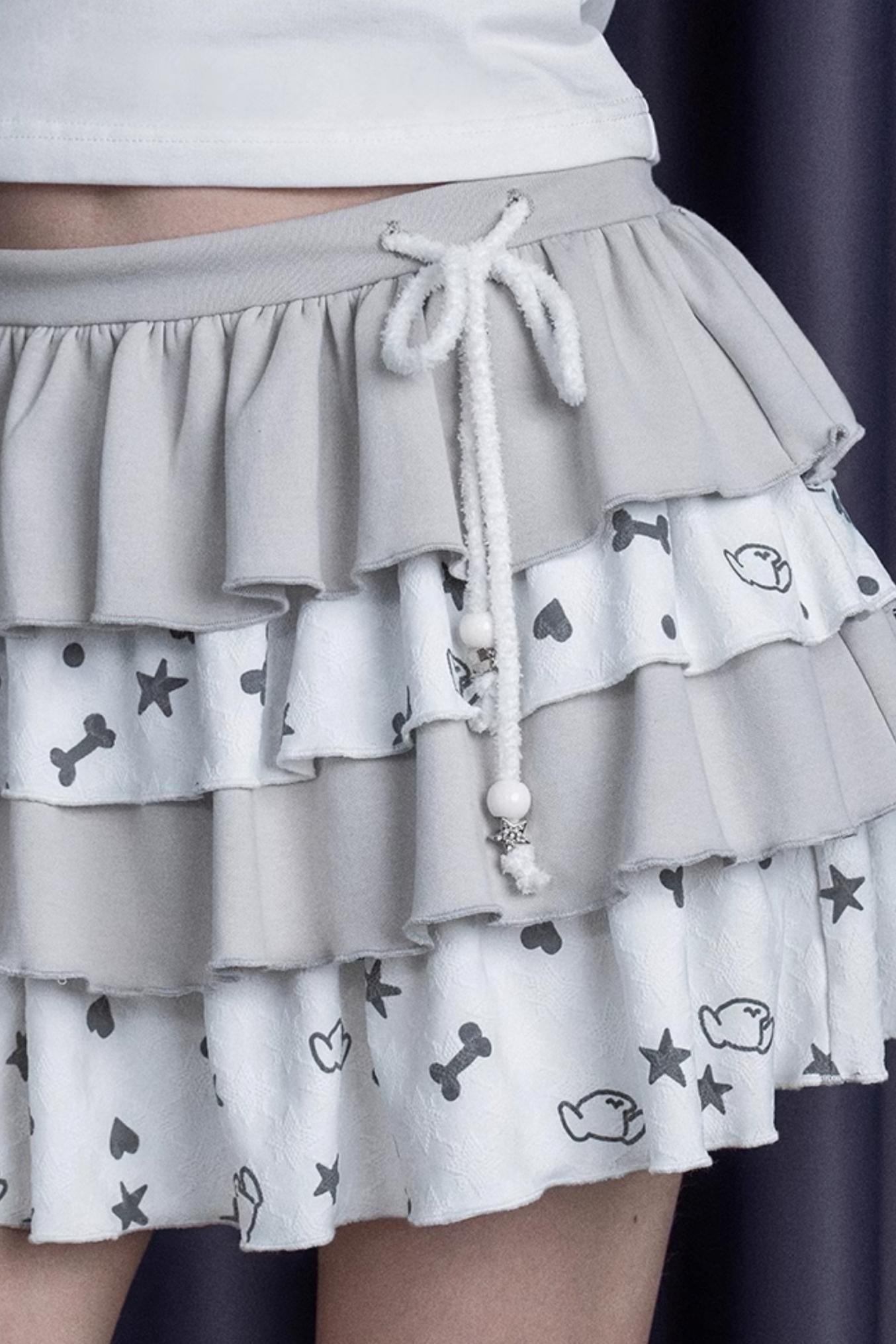 Chic Gray & White Skirt