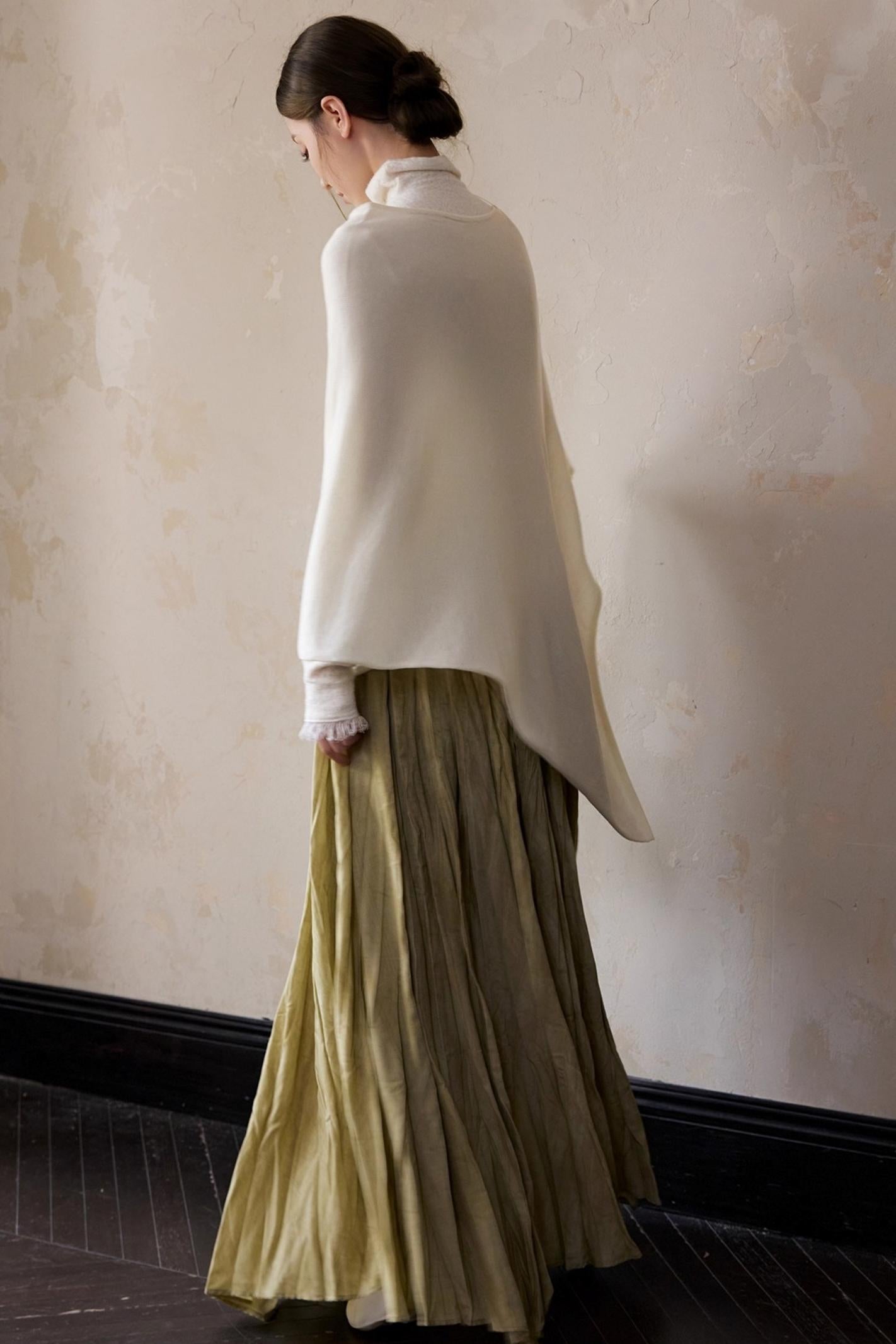 Autumn White Wool Cape