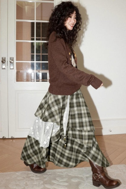 Irregular Patchwork Lace Skirt