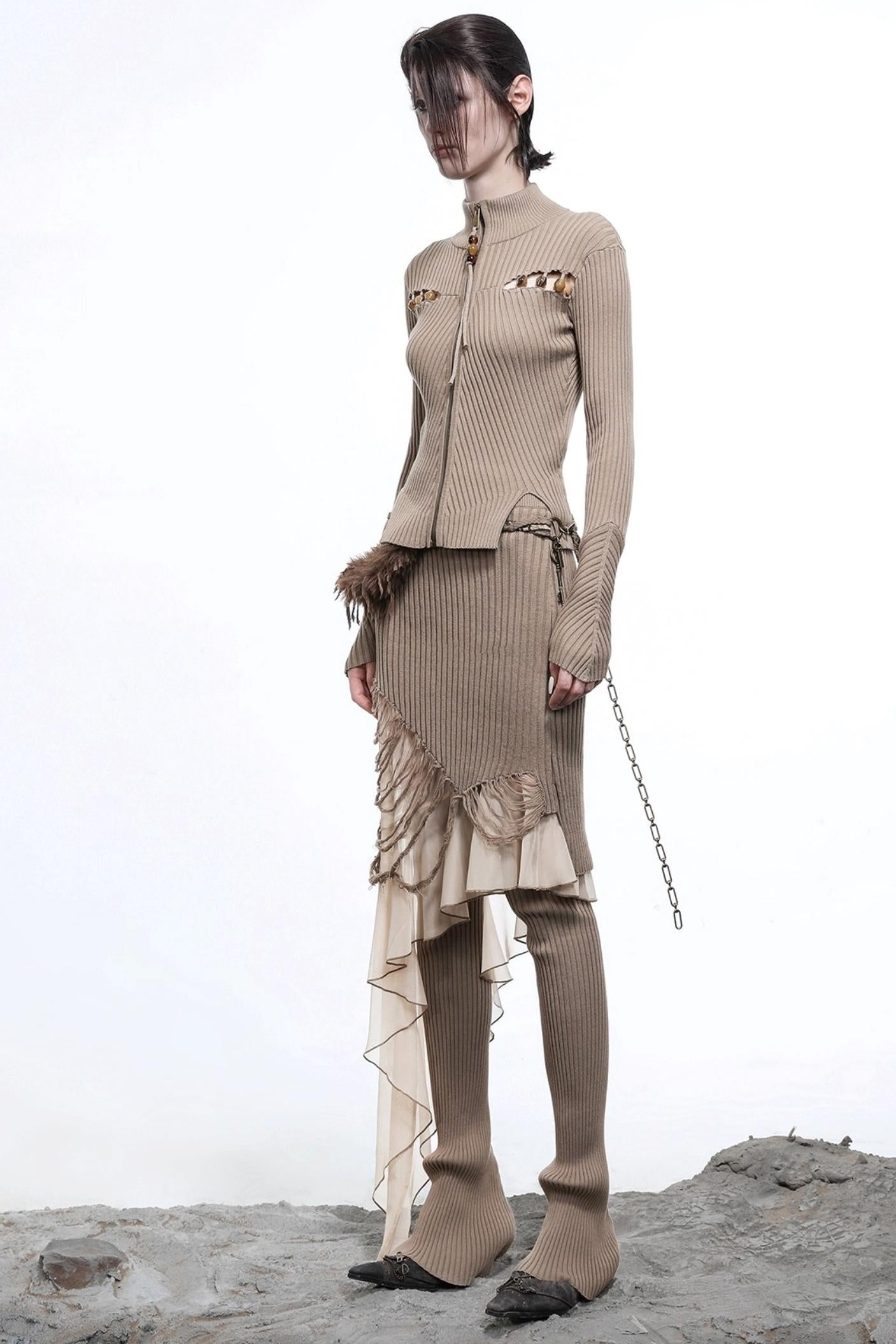 Heart Beaded Sweater Cardigan