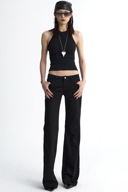 Micro Pocket Straight Leg Jeans