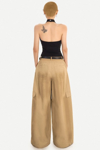 Light Retro Wide-Leg Pants