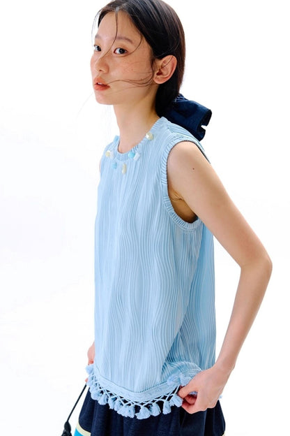 Blues Beach Fringed Vest Set-Up