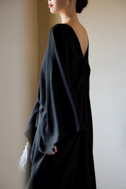 Black Ethereal Batwing Dress