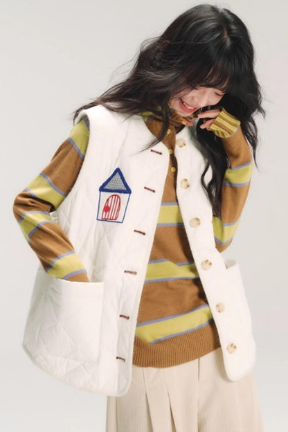 Colorful Patchwork Cotton Vest