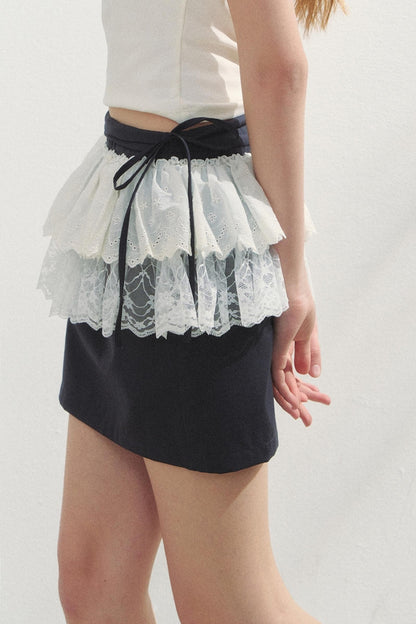 Vintage Gray Peplum Skirt