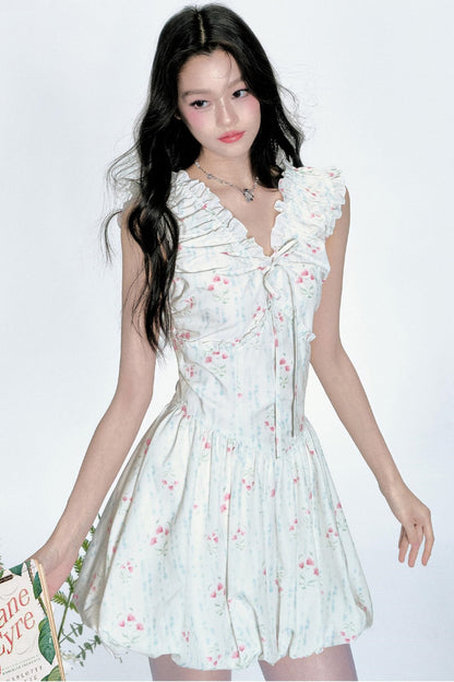 Blue Floral Resort Dress